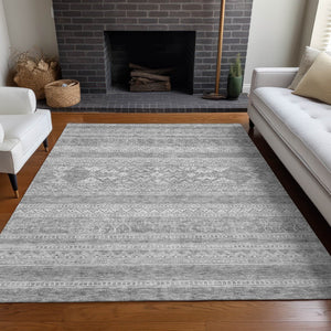 Homeroots 3' Chocolate And Gray Southwestern Indoor Outdoor Rug - Durable, Washable, Stylish For Any Space 9' X 12' Polyester 582858