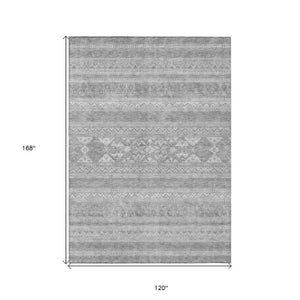 Homeroots 3' Chocolate And Gray Southwestern Indoor Outdoor Rug - Durable, Washable, Stylish For Any Space 10' X 14' Polyester 582859