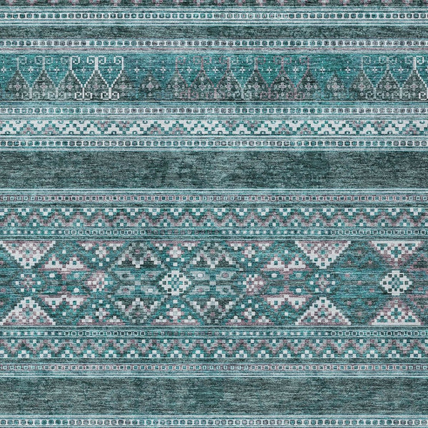 Homeroots 3' Chocolate And Gray Southwestern Indoor Outdoor Rug - Durable, Washable, Stylish For Any Space 5' X 8' Polyester 582861