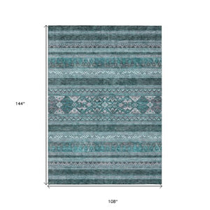 Homeroots 3' Chocolate And Gray Southwestern Indoor Outdoor Rug - Durable, Washable, Stylish For Any Space 9' X 12' Polyester 582864