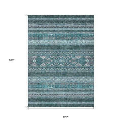 Homeroots 3' Chocolate And Gray Southwestern Indoor Outdoor Rug - Durable, Washable, Stylish For Any Space 10' X 14' Polyester 582865