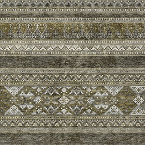 Homeroots 3' Chocolate And Gray Southwestern Indoor Outdoor Rug - Durable, Washable, Stylish For Any Space 5' X 8' Polyester 582867