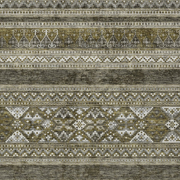 Homeroots 3' Chocolate And Gray Southwestern Indoor Outdoor Rug - Durable, Washable, Stylish For Any Space 5' X 8' Polyester 582867