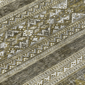 Homeroots 3' Chocolate And Gray Southwestern Indoor Outdoor Rug - Durable, Washable, Stylish For Any Space 8' X 10' Polyester 582869