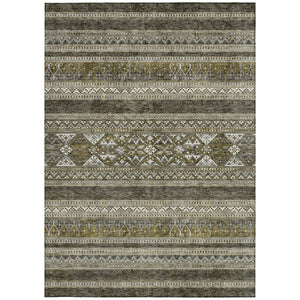 Homeroots 3' Chocolate And Gray Southwestern Indoor Outdoor Rug - Durable, Washable, Stylish For Any Space 9' X 12' Polyester 582870