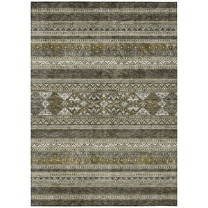 HomeRoots 5' Durable Taupe Beige and Ivory Southwestern Area Rug for Indoor and Outdoor Easy Care Living 10' X 14' 582871