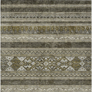 Homeroots 3' Chocolate And Gray Southwestern Indoor Outdoor Rug - Durable, Washable, Stylish For Any Space 10' X 14' Polyester 582871