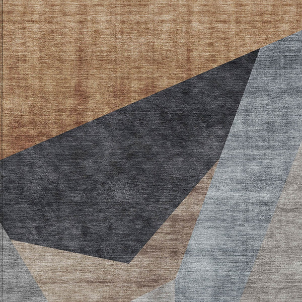 Homeroots 3' Stylish Taupe Beige And Gray Abstract Washable Area Rug For Indoor And Outdoor Spaces 3' X 5' Polyester 582872