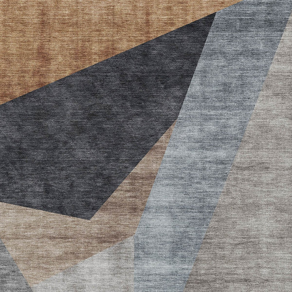 Homeroots 3' Stylish Taupe Beige And Gray Abstract Washable Area Rug For Indoor And Outdoor Spaces 8' X 10' Polyester 582875