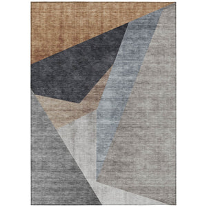 HomeRoots 9' Abstract Taupe Beige and Gray Washable Area Rug for Indoor Outdoor Spaces, Easy Care Design 9' X 12' 582876