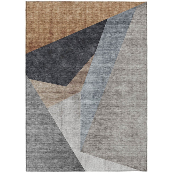 HomeRoots 9' Abstract Taupe Beige and Gray Washable Area Rug for Indoor Outdoor Spaces, Easy Care Design 9' X 12' 582876