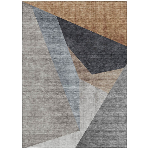 Homeroots 3' Stylish Taupe Beige And Gray Abstract Washable Area Rug For Indoor And Outdoor Spaces 10' X 14' Polyester 582877