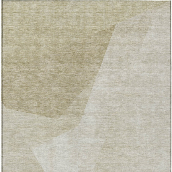 Homeroots 3' Beige Khaki And Taupe Abstract Washable Area Rug For Indoor And Outdoor Spaces, Durable Design 5' X 8' Polyester 582879