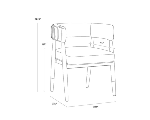 Sunpan Callem Dining Armchair - Elegant Design, Luxurious Comfort, Perfect for Stylish Dining Spaces Danny Navy