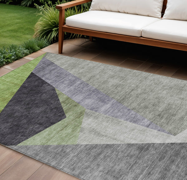 Homeroots 3' Beige Khaki And Taupe Abstract Washable Area Rug For Indoor And Outdoor Spaces, Durable Design 9' X 12' Polyester 582888