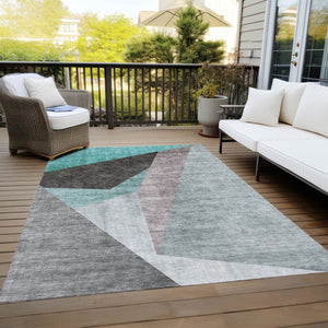 Homeroots 3' Beige Khaki And Taupe Abstract Washable Area Rug For Indoor And Outdoor Spaces, Durable Design 9' X 12' Polyester 582894