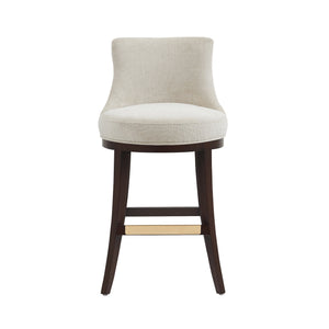 English Elm Lucia Natural Chenille Barstool With Beech Wood Legs - Stylish Comfort & Durability For Any Space B365P398036