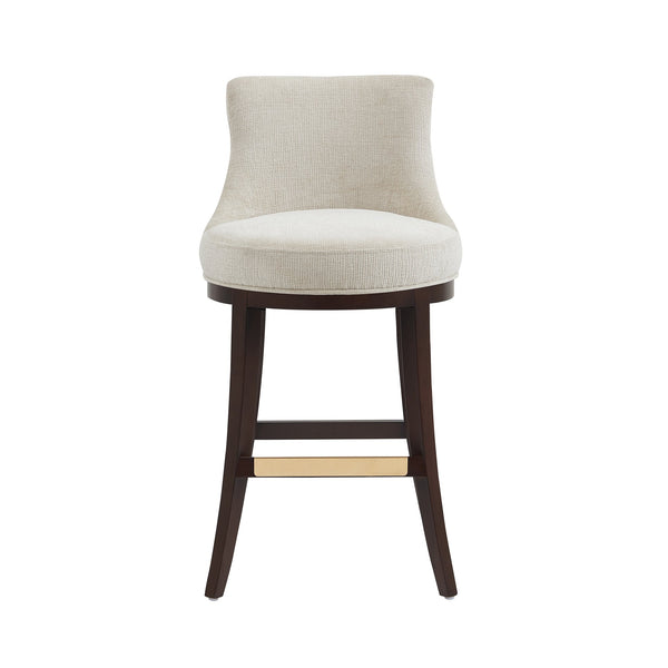 English Elm Lucia Natural Chenille Barstool With Beech Wood Legs - Stylish Comfort & Durability For Any Space B365P398036
