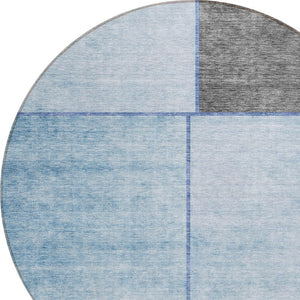 Homeroots 3' Stylish Coral Peach And Gray Abstract Washable Area Rug For Indoor And Outdoor Spaces 8' Round Polyester 582904