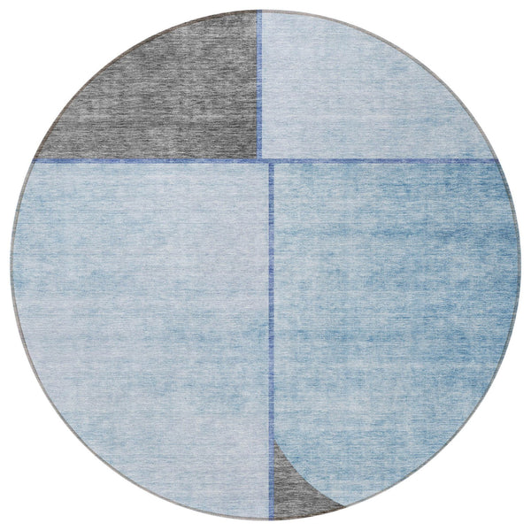 Homeroots 3' Stylish Coral Peach And Gray Abstract Washable Area Rug For Indoor And Outdoor Spaces 8' Round Polyester 582904