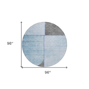 Homeroots 3' Stylish Coral Peach And Gray Abstract Washable Area Rug For Indoor And Outdoor Spaces 8' Round Polyester 582904