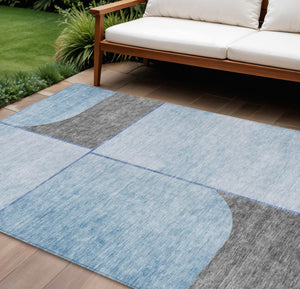 Homeroots 3' Stylish Coral Peach And Gray Abstract Washable Area Rug For Indoor And Outdoor Spaces 8' X 10' Polyester 582905