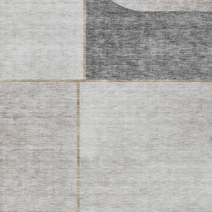 Homeroots 3' Stylish Coral Peach And Gray Abstract Washable Area Rug For Indoor And Outdoor Spaces 3' X 5' Polyester 582908