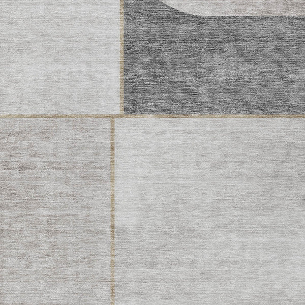 Homeroots 3' Stylish Coral Peach And Gray Abstract Washable Area Rug For Indoor And Outdoor Spaces 3' X 5' Polyester 582908