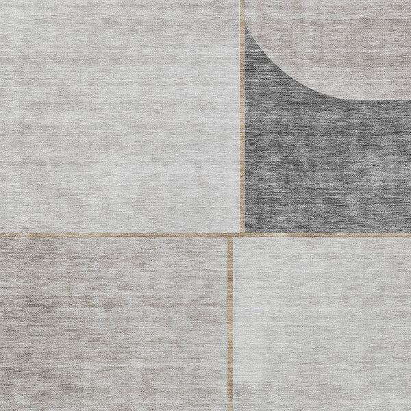 Homeroots 3' Stylish Coral Peach And Gray Abstract Washable Area Rug For Indoor And Outdoor Spaces 5' X 8' Polyester 582909