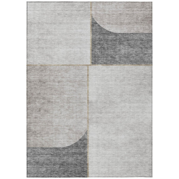 HomeRoots 9' Modern Abstract Taupe Beige and Gray Washable Area Rug for Indoor and Outdoor Elegance 9' X 12' 582912