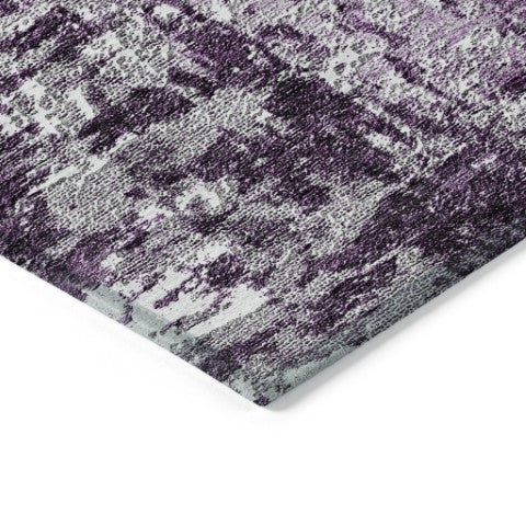 Homeroots 3' Washable Eggplant Purple & Lavender Abstract Area Rug For Indoor & Outdoor Spaces, Durable Design 3' X 5' Polyester 582914