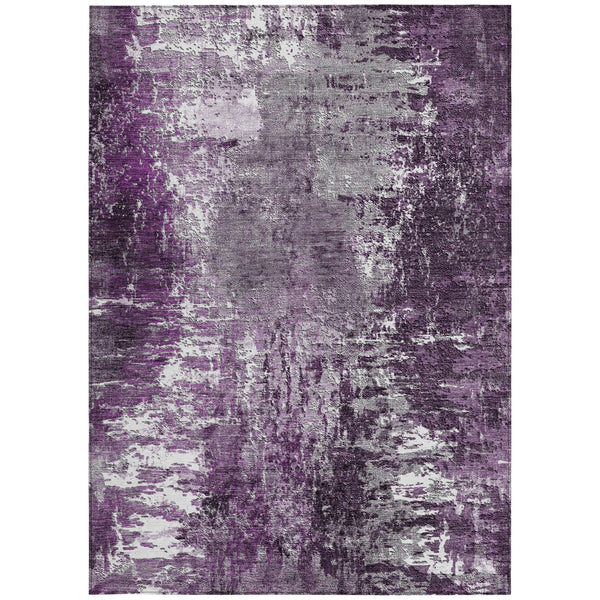 Homeroots 3' Washable Eggplant Purple & Lavender Abstract Area Rug For Indoor & Outdoor Spaces, Durable Design 3' X 5' Polyester 582914
