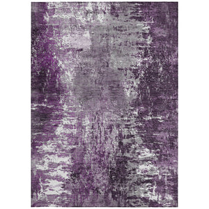 Homeroots 3' Washable Eggplant Purple & Lavender Abstract Area Rug For Indoor & Outdoor Spaces, Durable Design 5' X 8' Polyester 582915