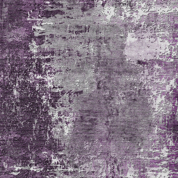Homeroots 3' Washable Eggplant Purple & Lavender Abstract Area Rug For Indoor & Outdoor Spaces, Durable Design 8' X 10' Polyester 582917