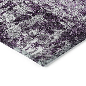 Homeroots 3' Washable Eggplant Purple & Lavender Abstract Area Rug For Indoor & Outdoor Spaces, Durable Design 10' X 14' Polyester 582919