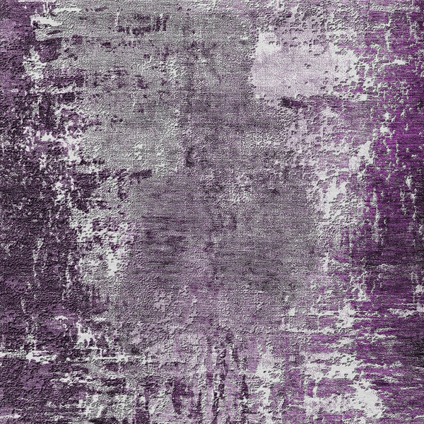 Homeroots 3' Washable Eggplant Purple & Lavender Abstract Area Rug For Indoor & Outdoor Spaces, Durable Design 10' X 14' Polyester 582919