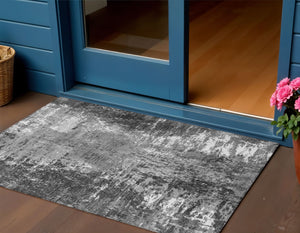 Homeroots 3' Washable Eggplant Purple & Lavender Abstract Area Rug For Indoor & Outdoor Spaces, Durable Design 3' X 5' Polyester 582920