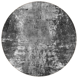 Homeroots 3' Washable Eggplant Purple & Lavender Abstract Area Rug For Indoor & Outdoor Spaces, Durable Design 8' Round Polyester 582922