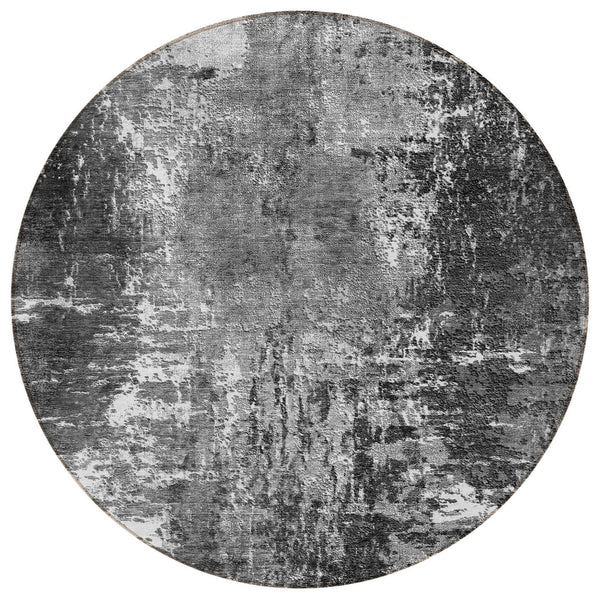 Homeroots 3' Washable Eggplant Purple & Lavender Abstract Area Rug For Indoor & Outdoor Spaces, Durable Design 8' Round Polyester 582922