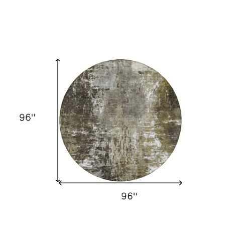 Homeroots 3' Washable Eggplant Purple & Lavender Abstract Area Rug For Indoor & Outdoor Spaces, Durable Design 8' Round Polyester 582934