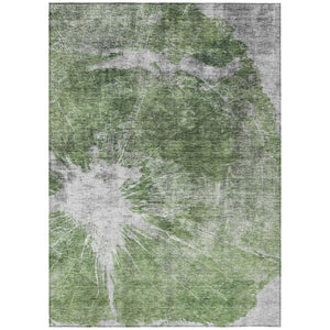 HomeRoots 5' Abstract Green and Gray Washable Area Rug - Durable, Stylish, Indoor/Outdoor Perfect for Any Space 8' X 10' 582941
