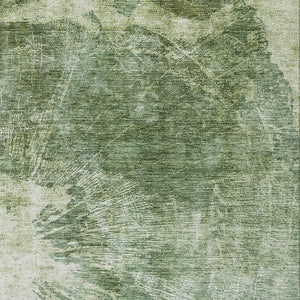 Homeroots 3' Stylish Green And Gray Abstract Washable Indoor Outdoor Area Rug For Versatile Home Decor 3' X 5' Polyester 582944