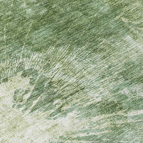 Homeroots 3' Stylish Green And Gray Abstract Washable Indoor Outdoor Area Rug For Versatile Home Decor 8' Round Polyester 582946