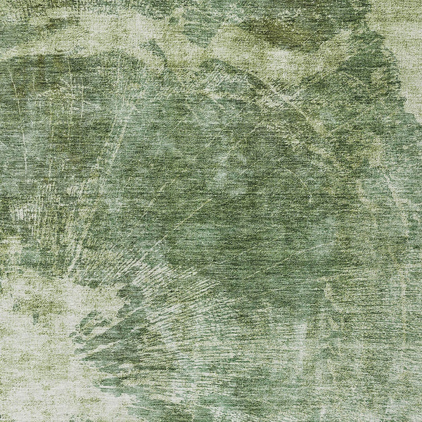 Homeroots 3' Stylish Green And Gray Abstract Washable Indoor Outdoor Area Rug For Versatile Home Decor 10' X 14' Polyester 582949