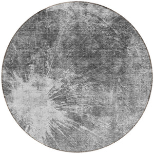 Homeroots 3' Stylish Green And Gray Abstract Washable Indoor Outdoor Area Rug For Versatile Home Decor 8' Round Polyester 582952