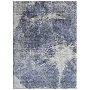 Homeroots 3' Stylish Green And Gray Abstract Washable Indoor Outdoor Area Rug For Versatile Home Decor 3' X 5' Polyester 582956