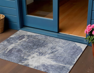 Homeroots 3' Stylish Green And Gray Abstract Washable Indoor Outdoor Area Rug For Versatile Home Decor 3' X 5' Polyester 582956