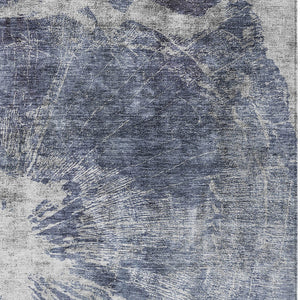 Homeroots 3' Stylish Green And Gray Abstract Washable Indoor Outdoor Area Rug For Versatile Home Decor 3' X 5' Polyester 582956