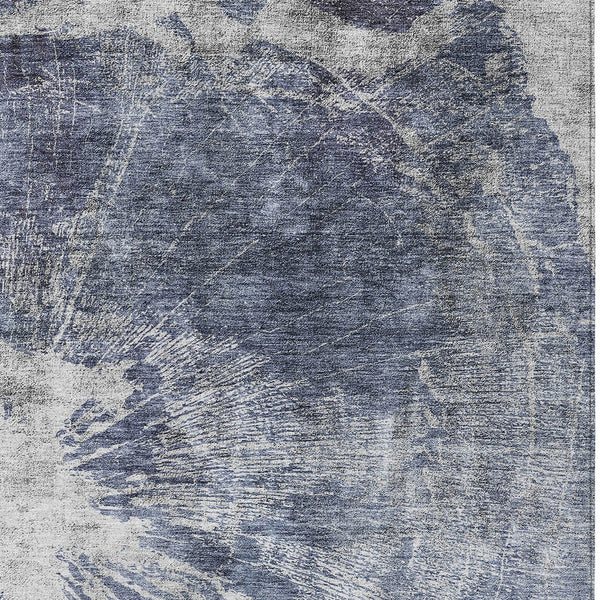 Homeroots 3' Stylish Green And Gray Abstract Washable Indoor Outdoor Area Rug For Versatile Home Decor 3' X 5' Polyester 582956