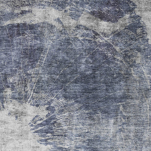 Homeroots 3' Stylish Green And Gray Abstract Washable Indoor Outdoor Area Rug For Versatile Home Decor 5' X 8' Polyester 582957